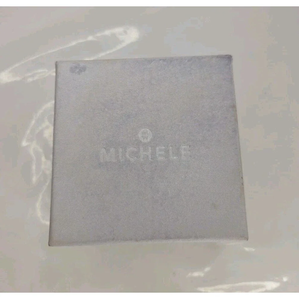 MICHELE JELLY BEAN TAHITIAN CHRONOGRAPH Watch GOLDTONE WHITE SILICONE BAND EUC - Picture 10 of 16